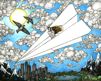 A Paper Airplane Built for Two | Open Edition Giclée Reproduction