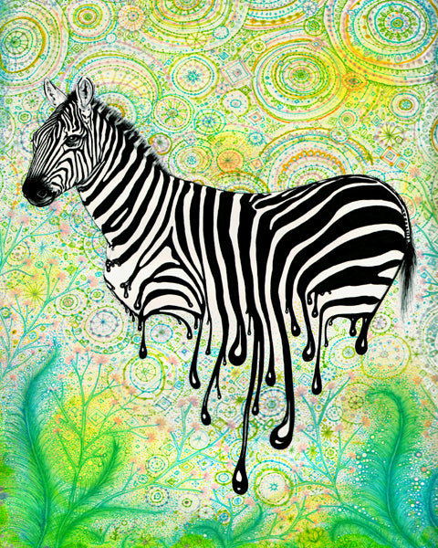 Cebra corriendo | Reproducción Giclée de edición abierta