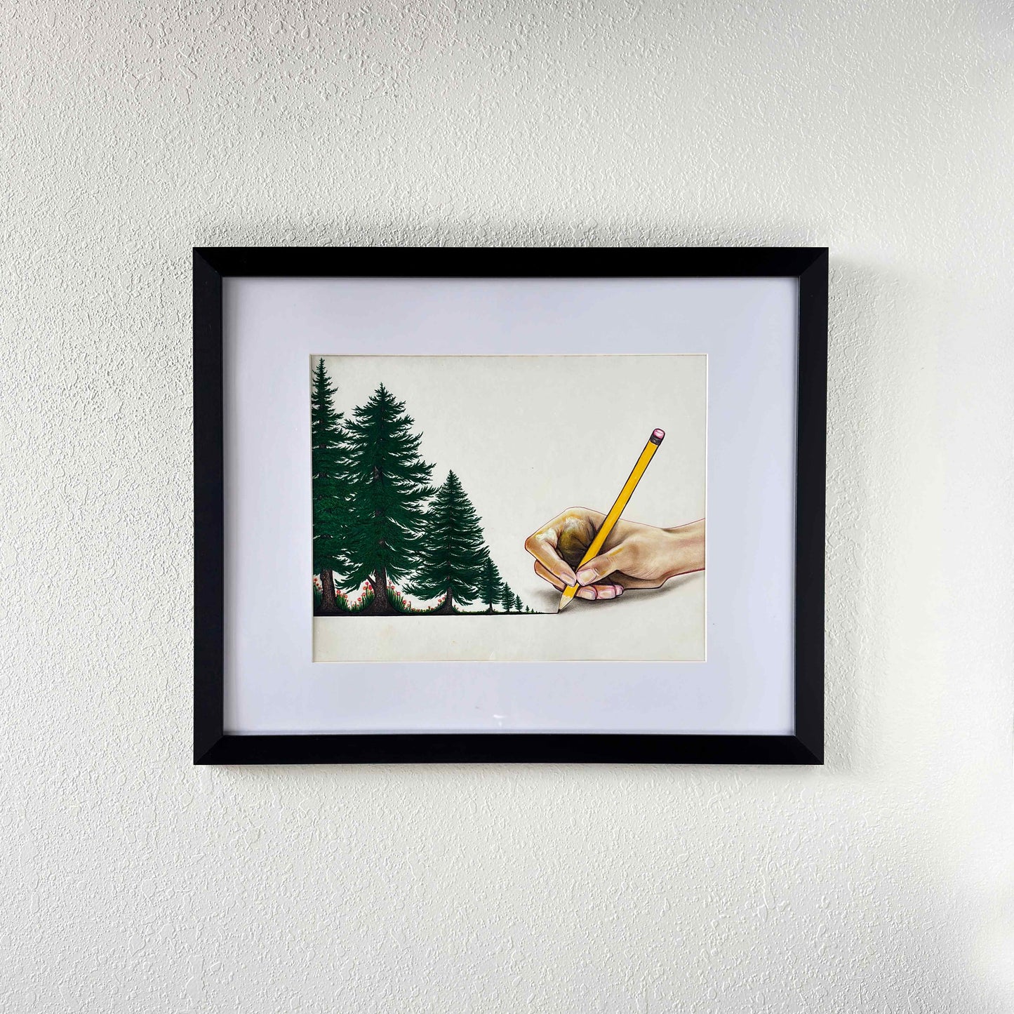 Dibujo de recursos naturales | Pintura original en técnica mixta