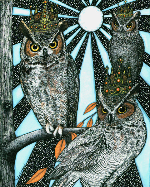 King Singsong Owls | Open Edition Giclée Reproduction