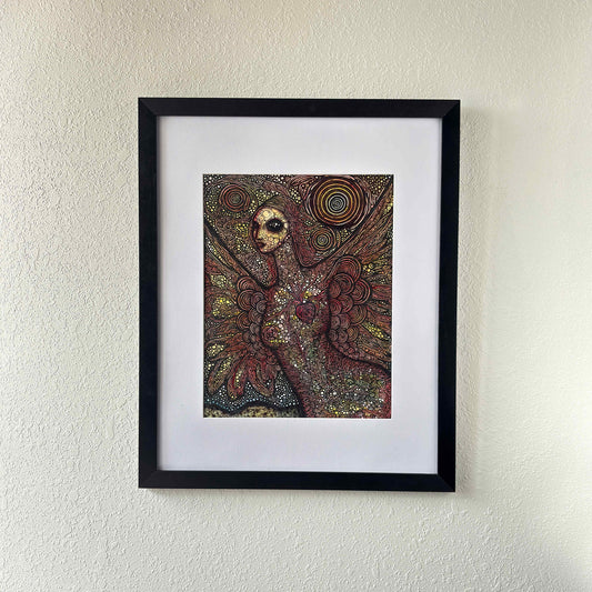 Nocturno de Fénix | Pintura original en tinta y acuarela