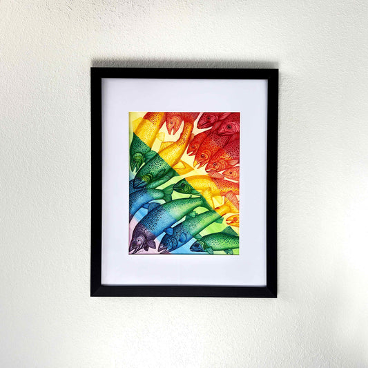 Rainbow Trout | Original Ink and Watercolor Painting