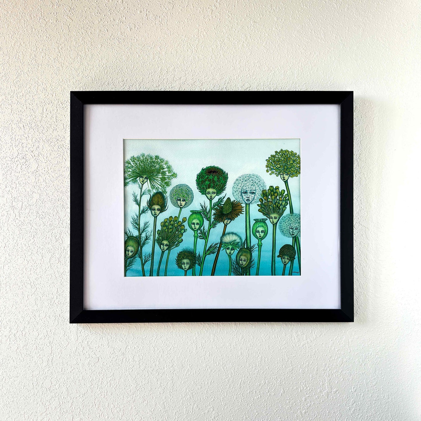 Cabezas de semillas | Pintura original en tinta y acuarela