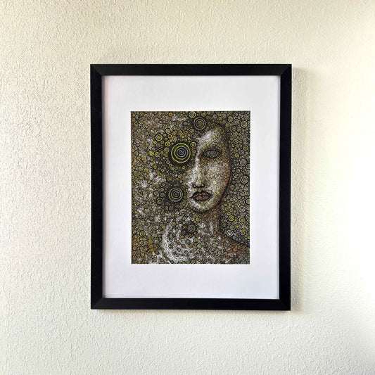 Spiral Galaxy Goddess | Original Ink and Watercolor Painting