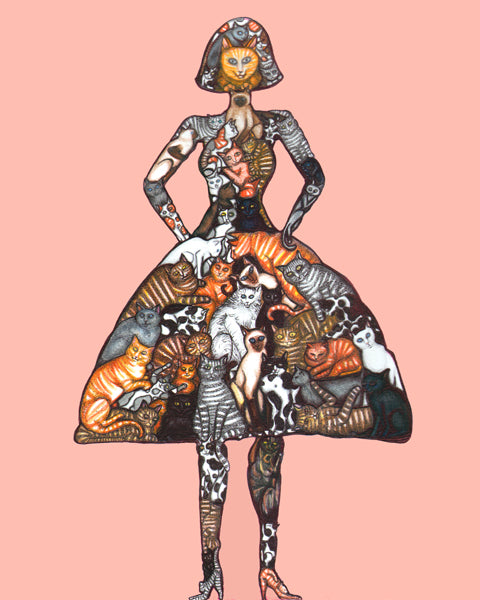 La dama gato | Reproducción Giclée de edición abierta