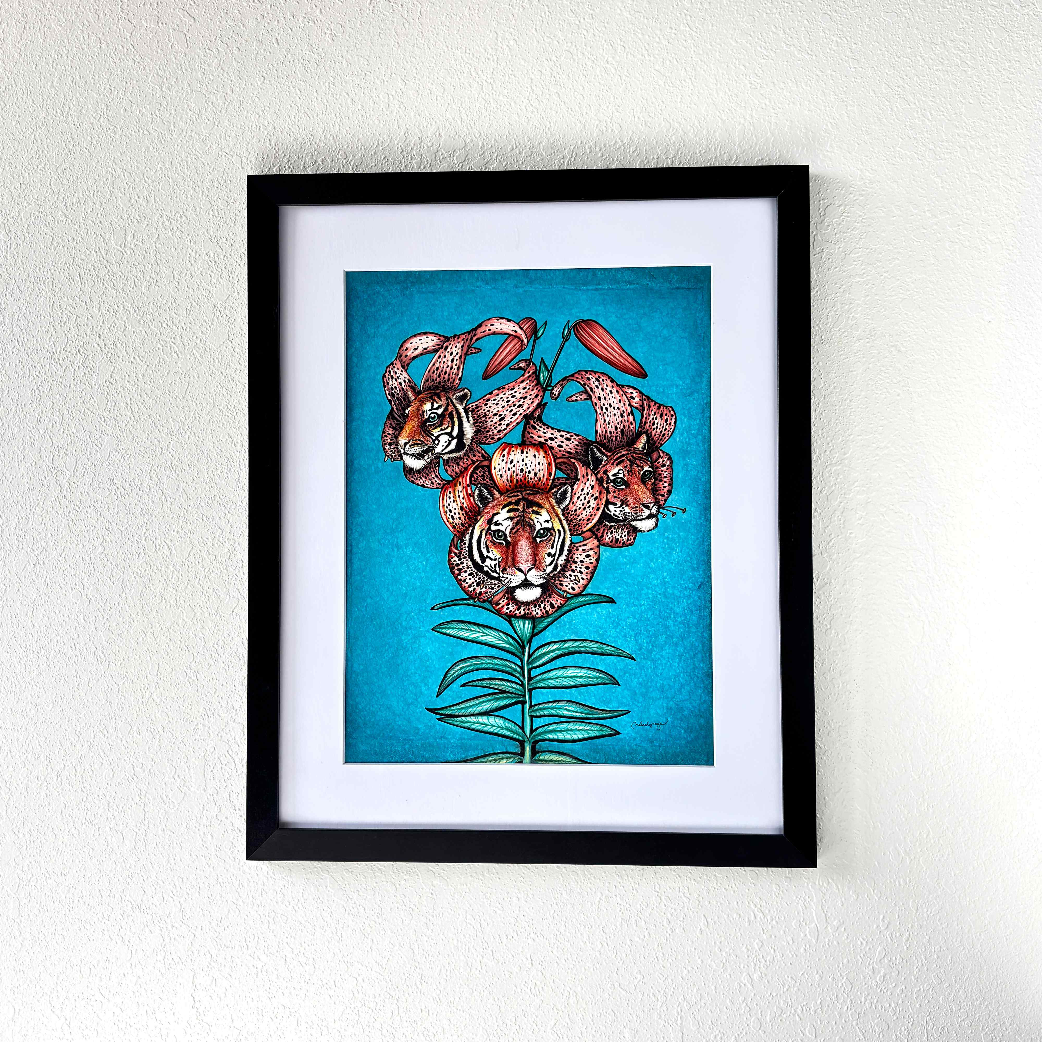 Tiger Lilies | Original Ink and Marker Drawing – Melody Sage Arts