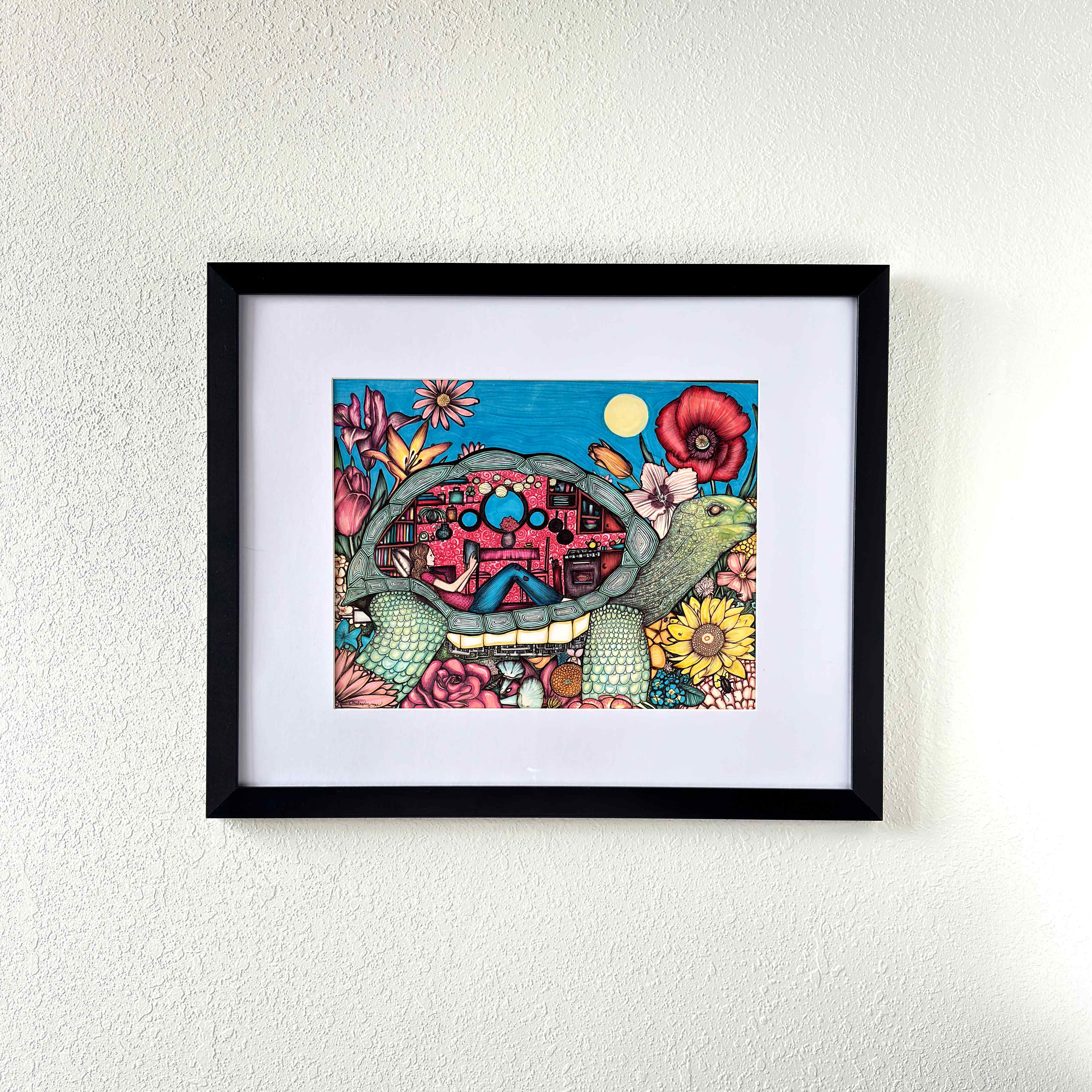The Tortoise Mobile | Original Ink and Marker Drawing – Melody