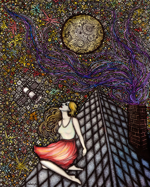 Pide un deseo a un satélite | Reproducción Giclée de edición abierta